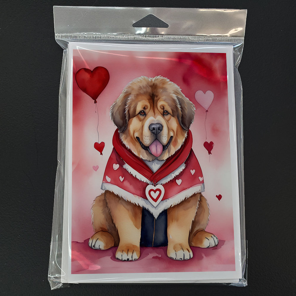 Tibetan Mastiff My Valentine Greeting Cards Pack of 8