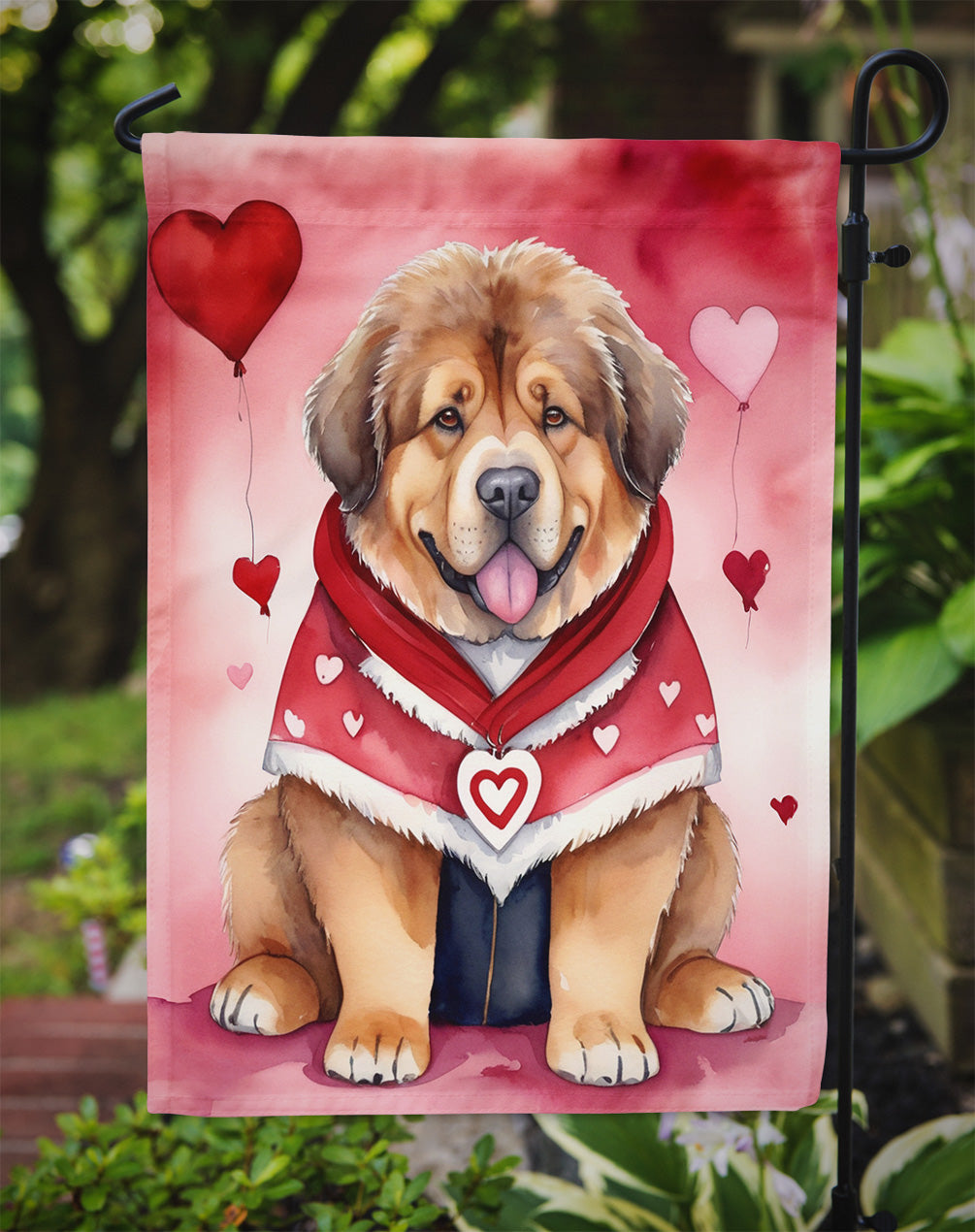 Tibetan Mastiff My Valentine Garden Flag