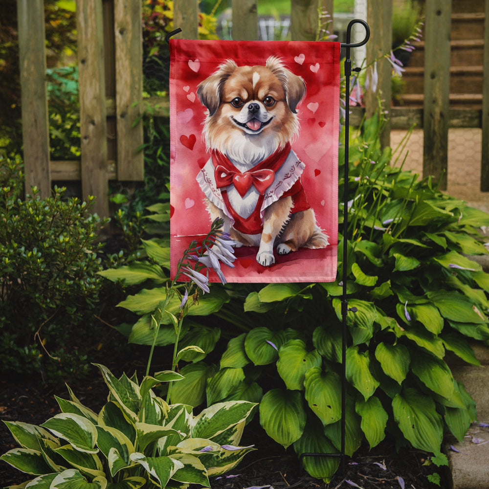 Tibetan Spaniel My Valentine Garden Flag