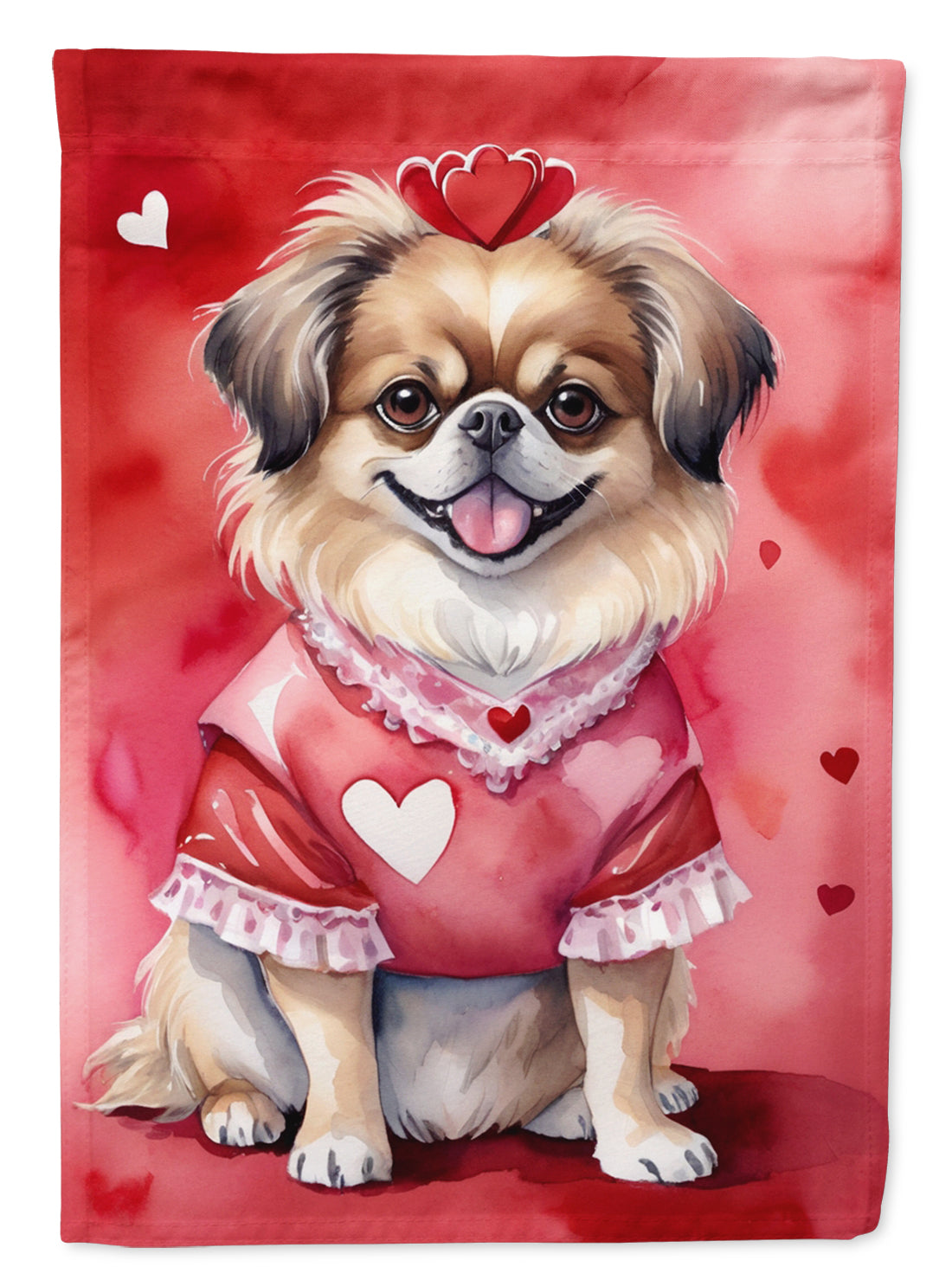 Buy this Tibetan Spaniel My Valentine House Flag