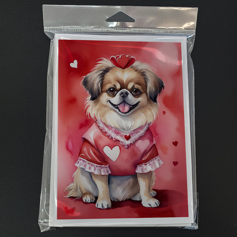 Tibetan Spaniel My Valentine Greeting Cards Pack of 8