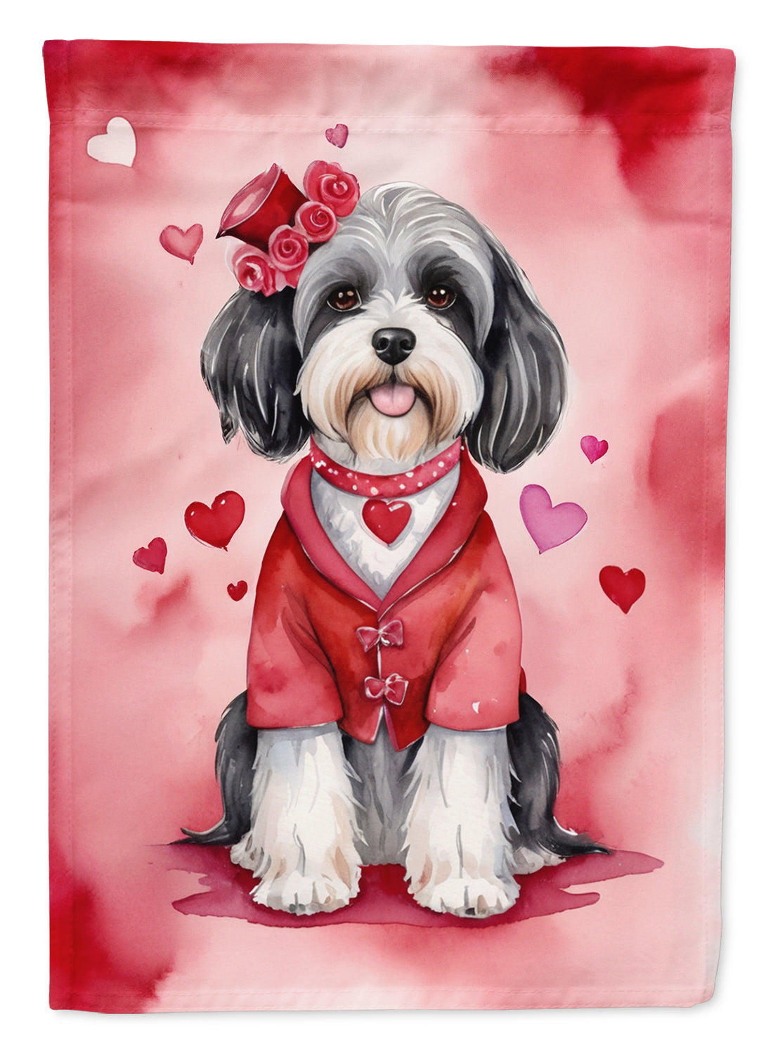 Buy this Tibetan Terrier My Valentine Garden Flag