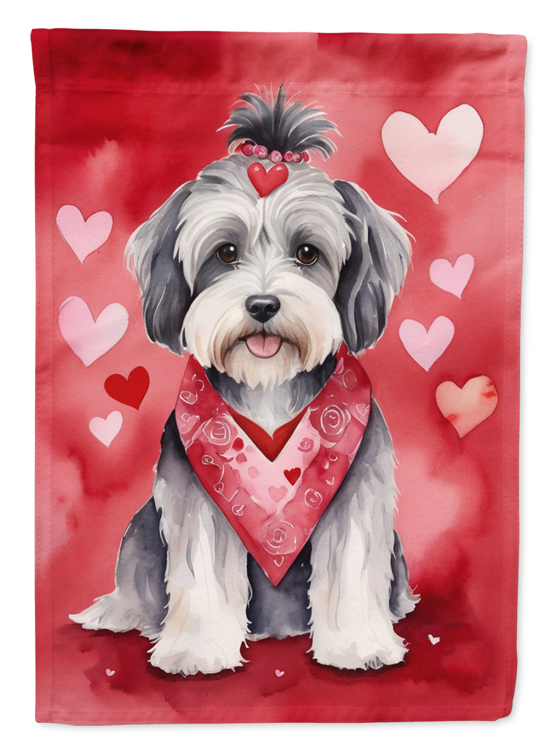 Buy this Tibetan Terrier My Valentine House Flag