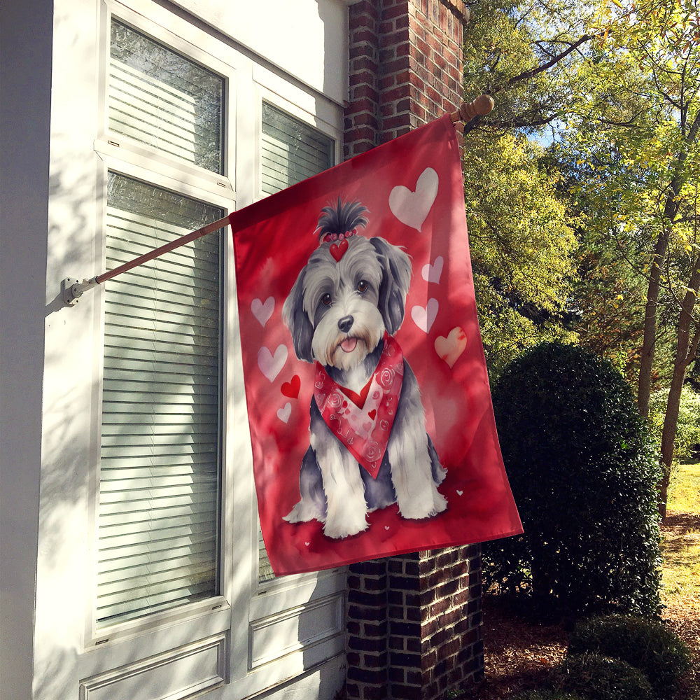 Tibetan Terrier My Valentine House Flag