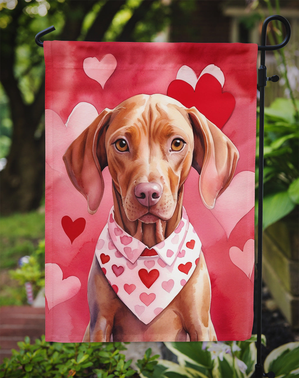 Vizsla My Valentine Garden Flag