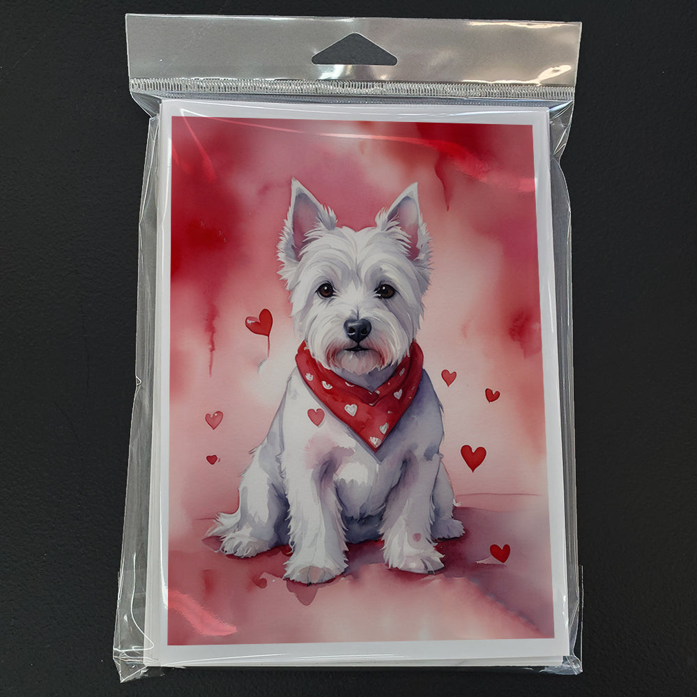 Westie My Valentine Greeting Cards Pack of 8