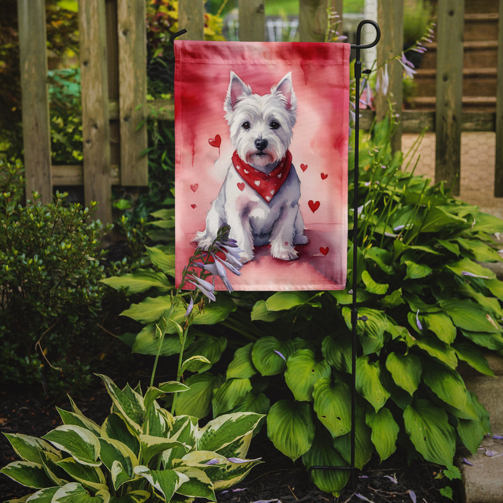 Westie My Valentine Garden Flag