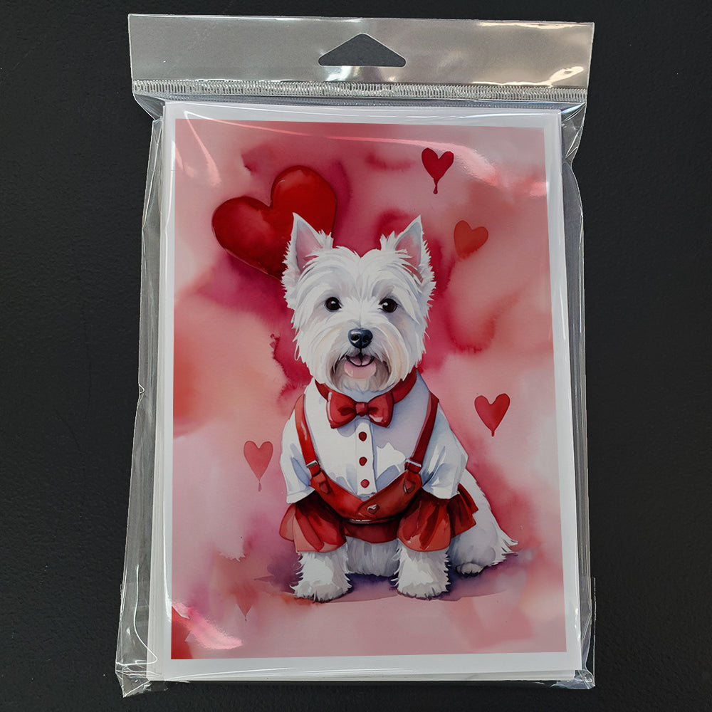 Westie My Valentine Greeting Cards Pack of 8