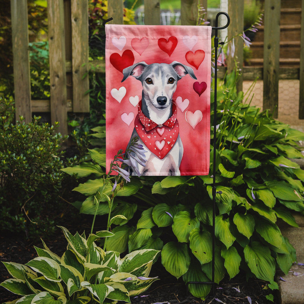 Whippet My Valentine Garden Flag