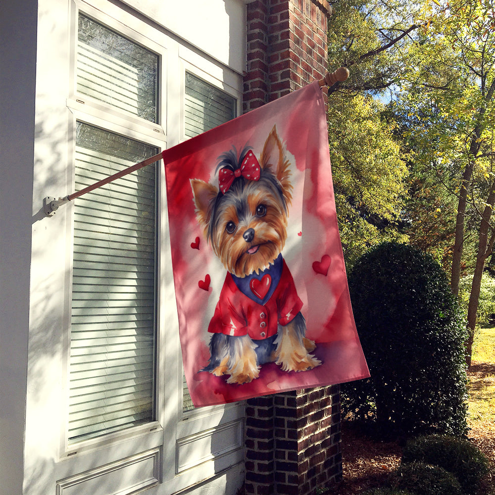 Yorkshire Terrier My Valentine House Flag