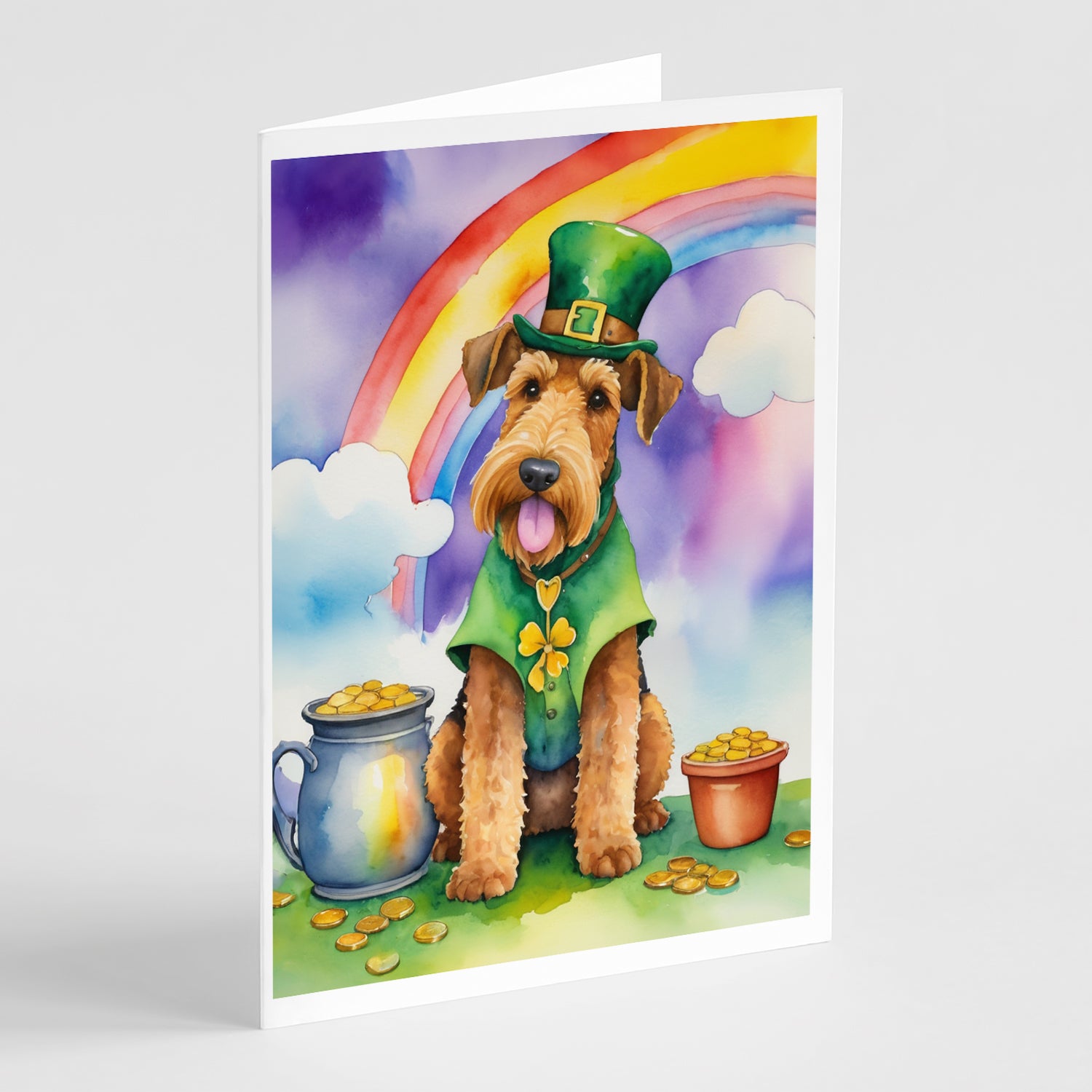 Buy this Airedale Terrier St Patrick's Day Greeting Cards Pack of 8