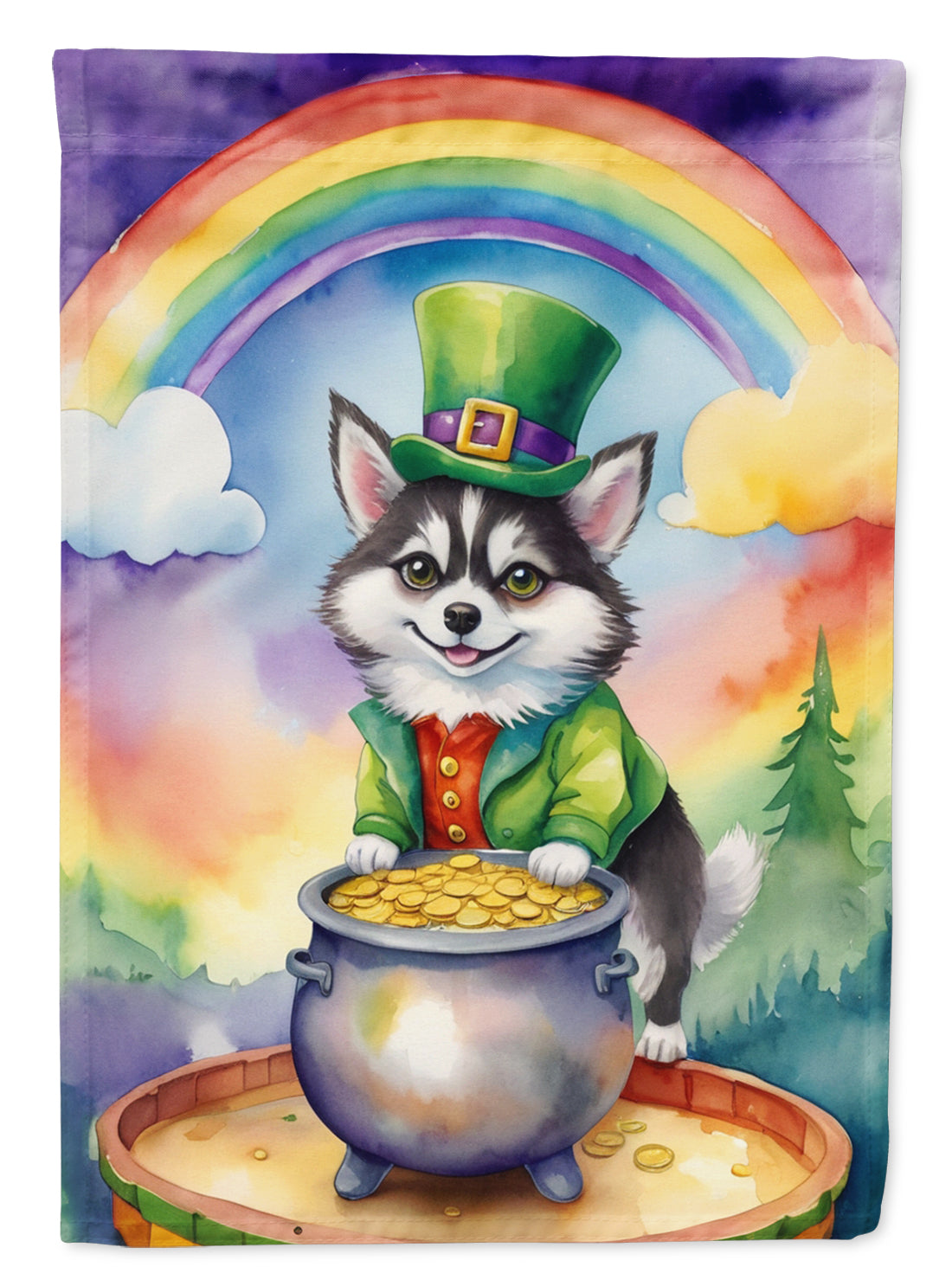 Buy this Alaskan Klee Kai St Patrick&#39;s Day House Flag