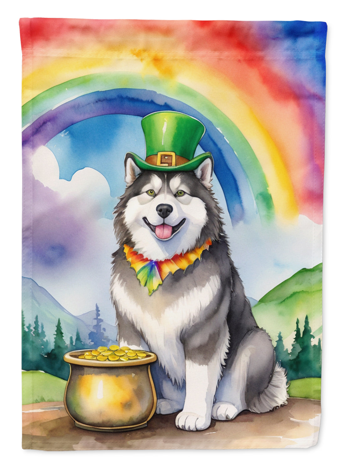 Buy this Alaskan Malamute St Patrick's Day Garden Flag