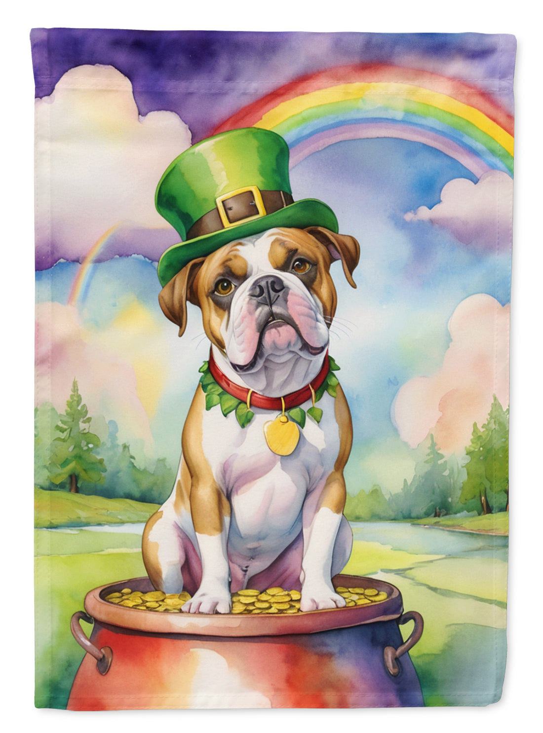 Buy this American Bulldog St Patrick&#39;s Day House Flag