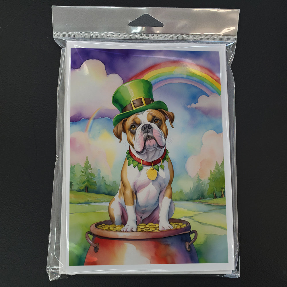 American Bulldog St Patrick's Day Greeting Cards Pack of 8