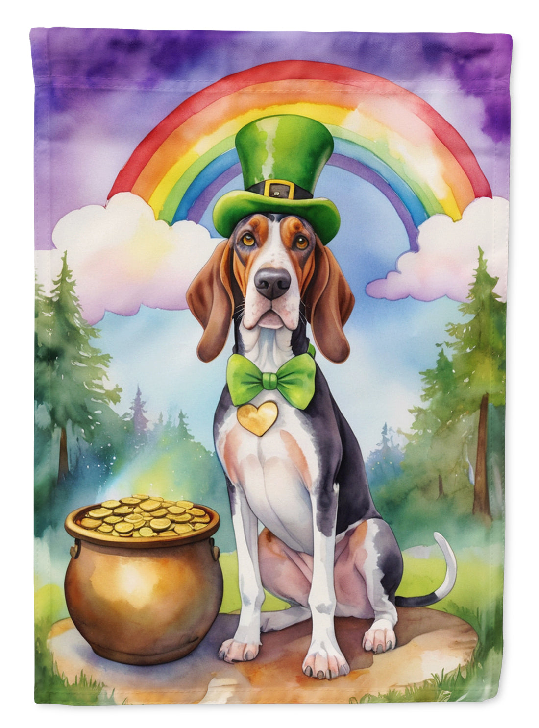 Buy this American English Coonhound St Patrick's Day Garden Flag