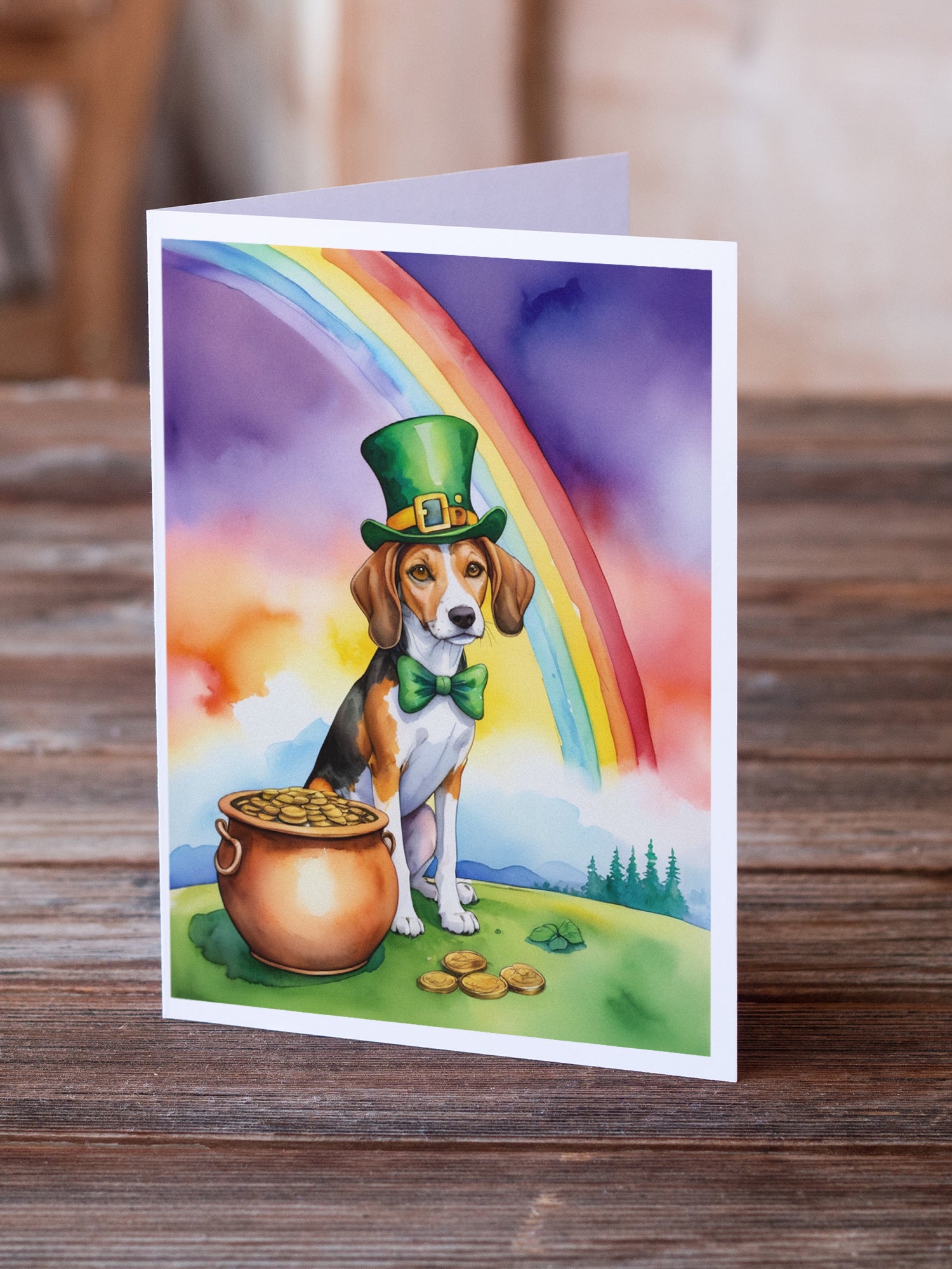 American Foxhound St Patrick's Day Greeting Cards Pack of 8