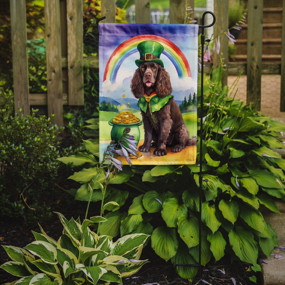 American Water Spaniel St Patrick's Day Garden Flag