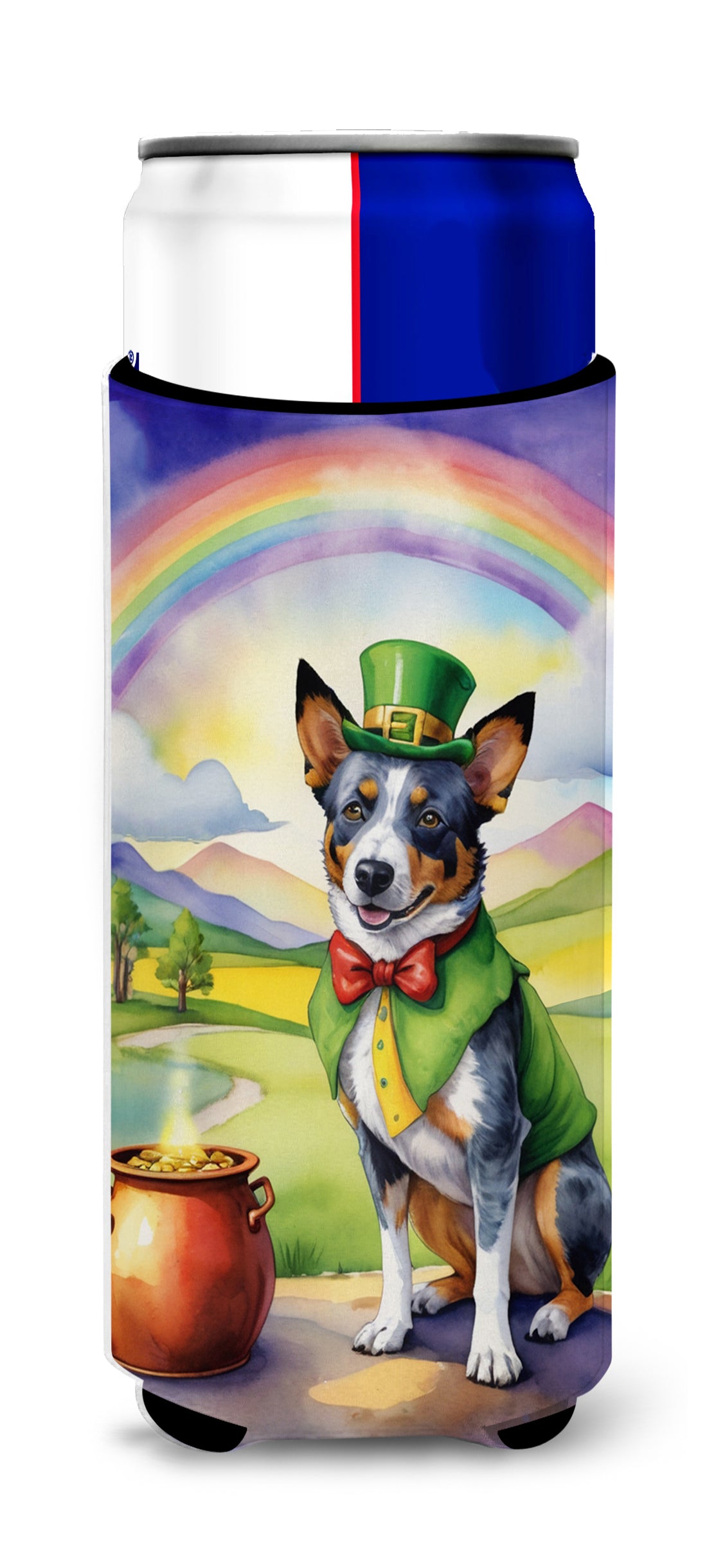 Buy this Australian Cattle Dog St Patrick's Day Hugger for Ultra Slim Cans