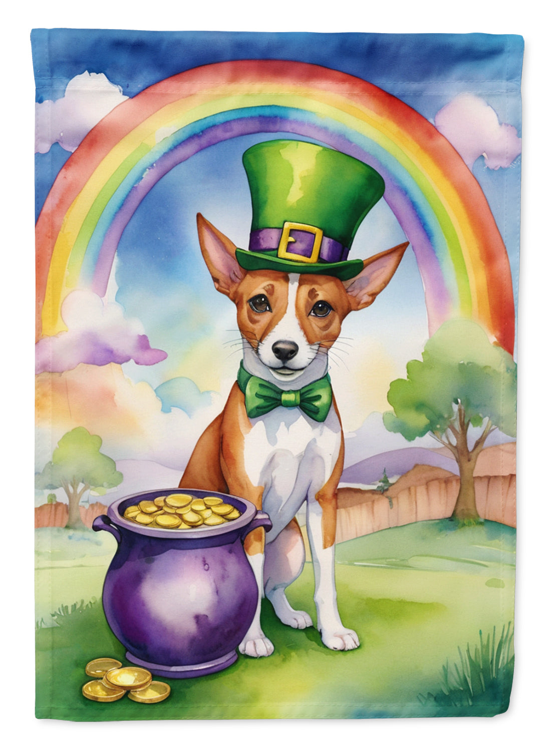 Buy this Basenji St Patrick&#39;s Day House Flag