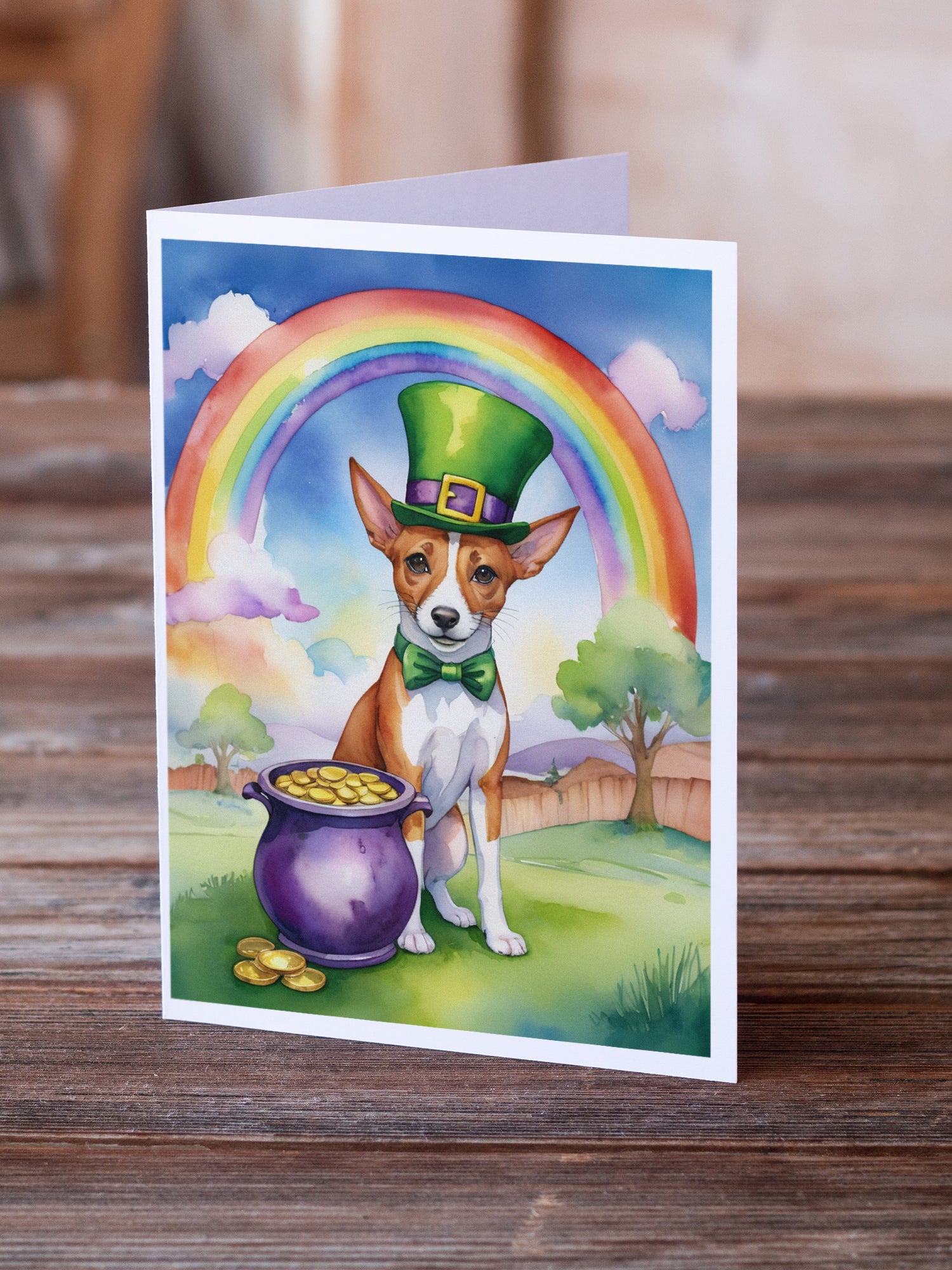 Basenji St Patrick's Day Greeting Cards Pack of 8