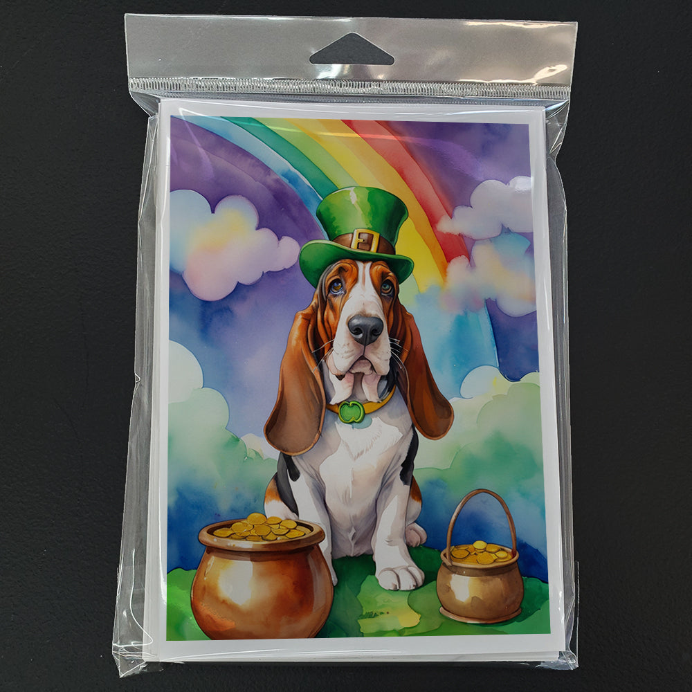 Basset Hound St Patrick's Day Greeting Cards Pack of 8