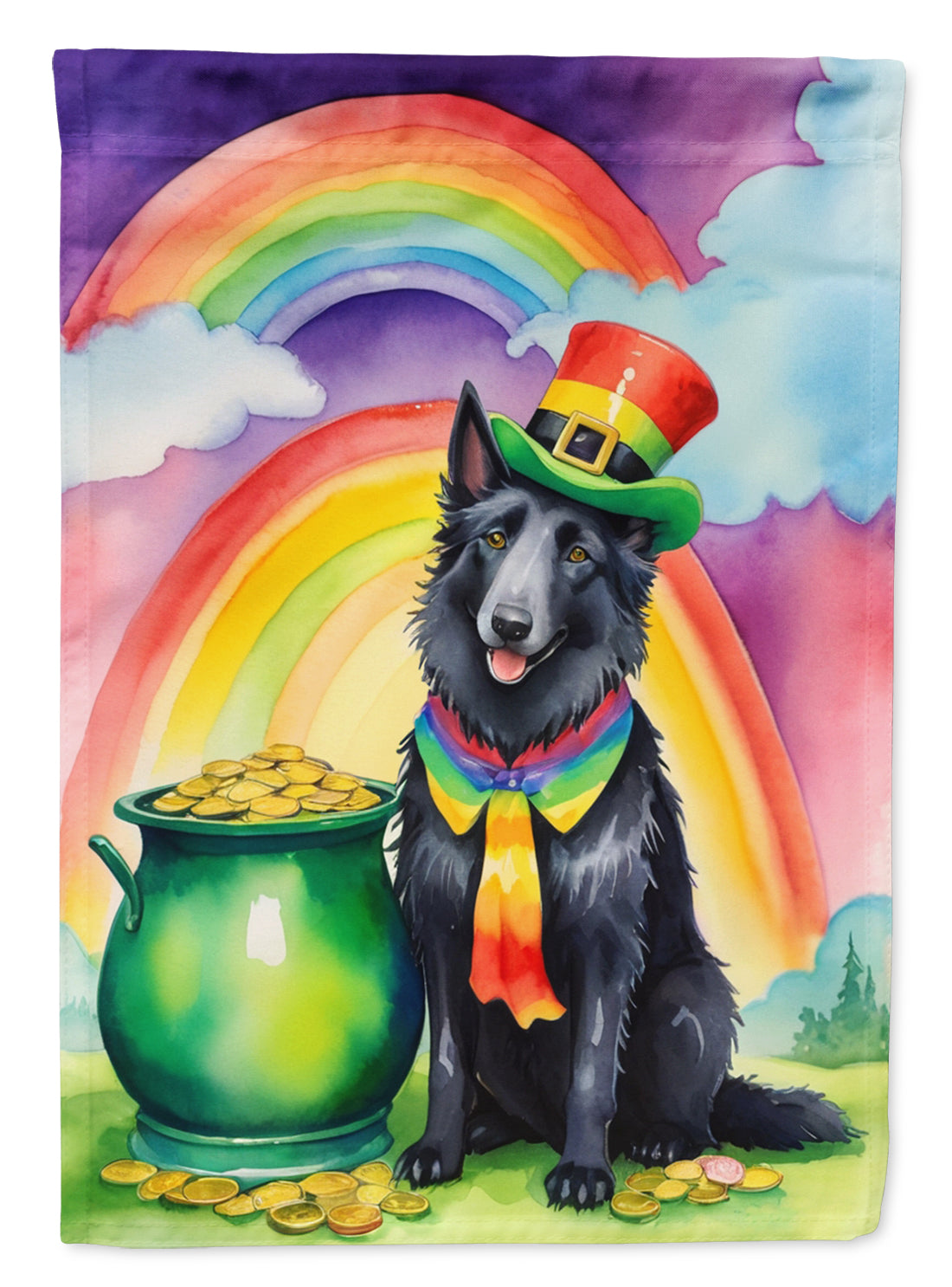 Buy this Belgian Sheepdog St Patrick's Day Garden Flag