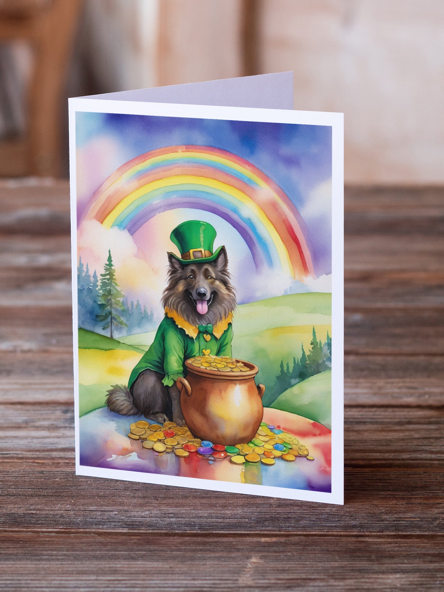 Buy this Belgian Tervuren St Patrick's Day Greeting Cards Pack of 8