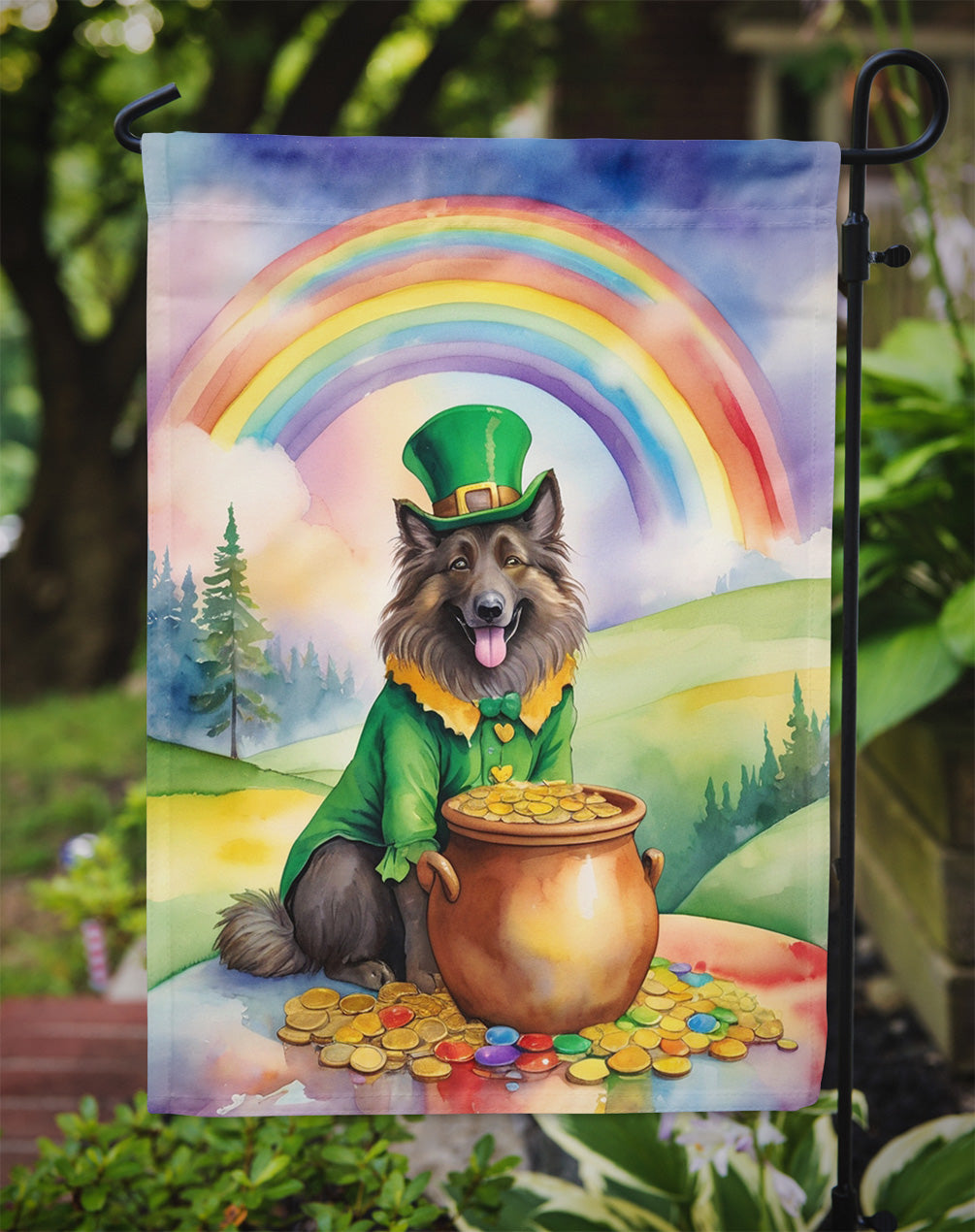 Belgian Tervuren St Patrick's Day Garden Flag