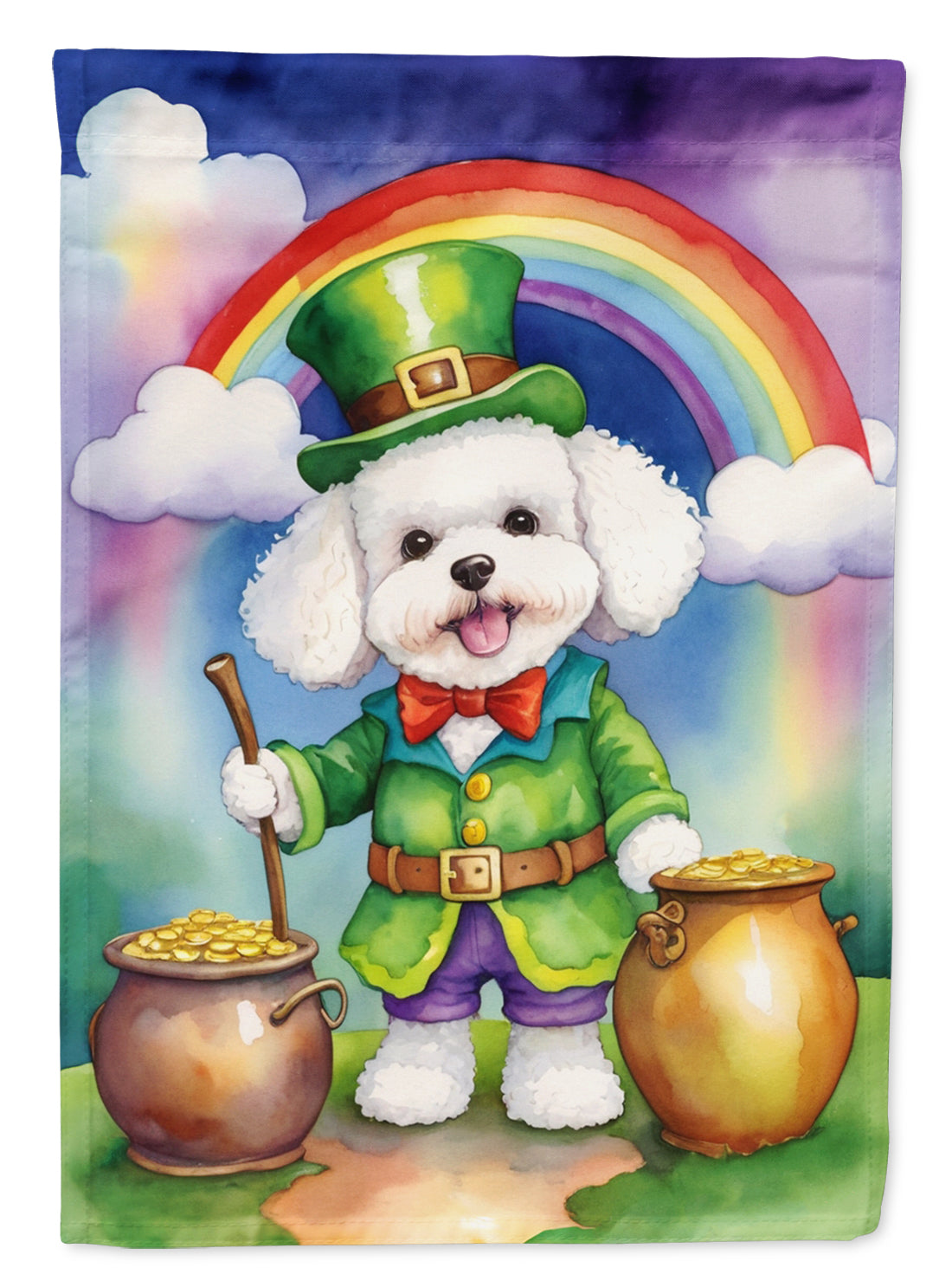 Buy this Bichon Frise St Patrick&#39;s Day Garden Flag