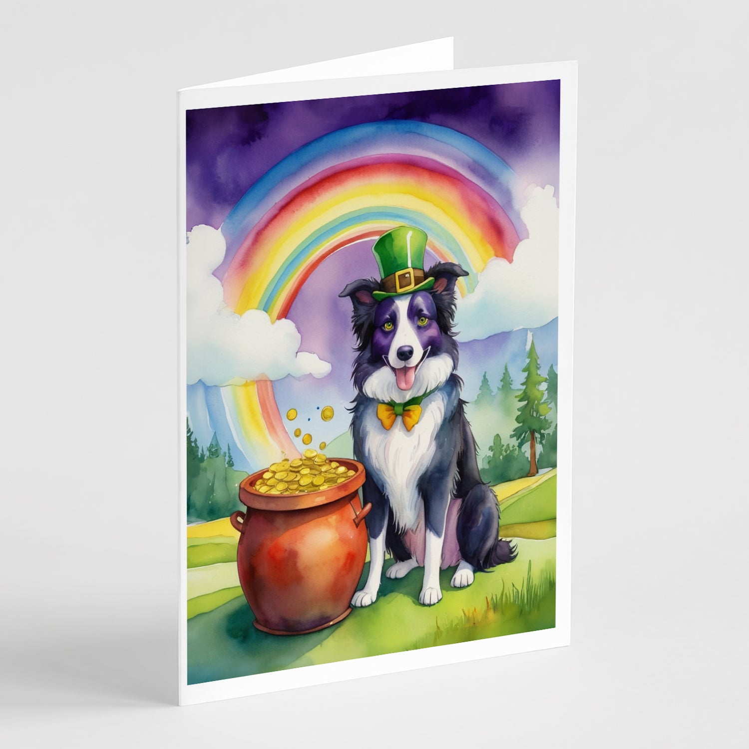 Buy this Border Collie St Patrick's Day Greeting Cards Pack of 8