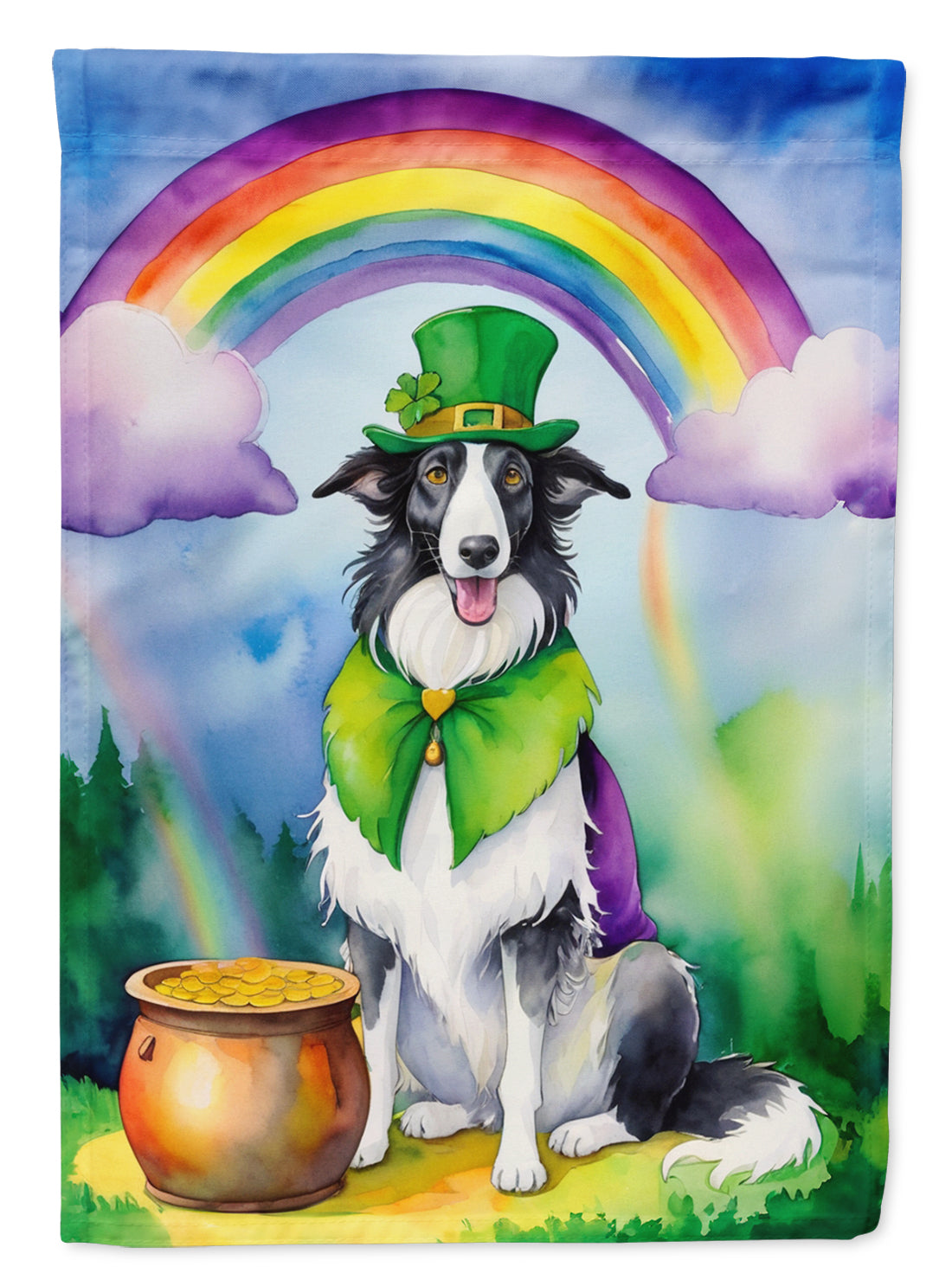 Buy this Borzoi St Patrick's Day Garden Flag