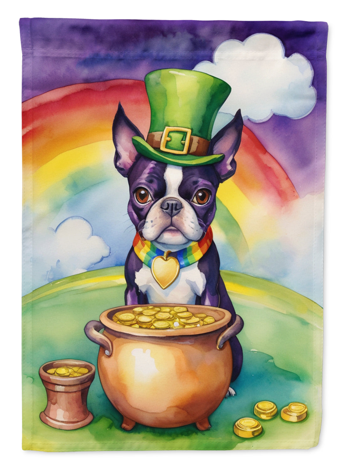 Buy this Boston Terrier St Patrick&#39;s Day House Flag