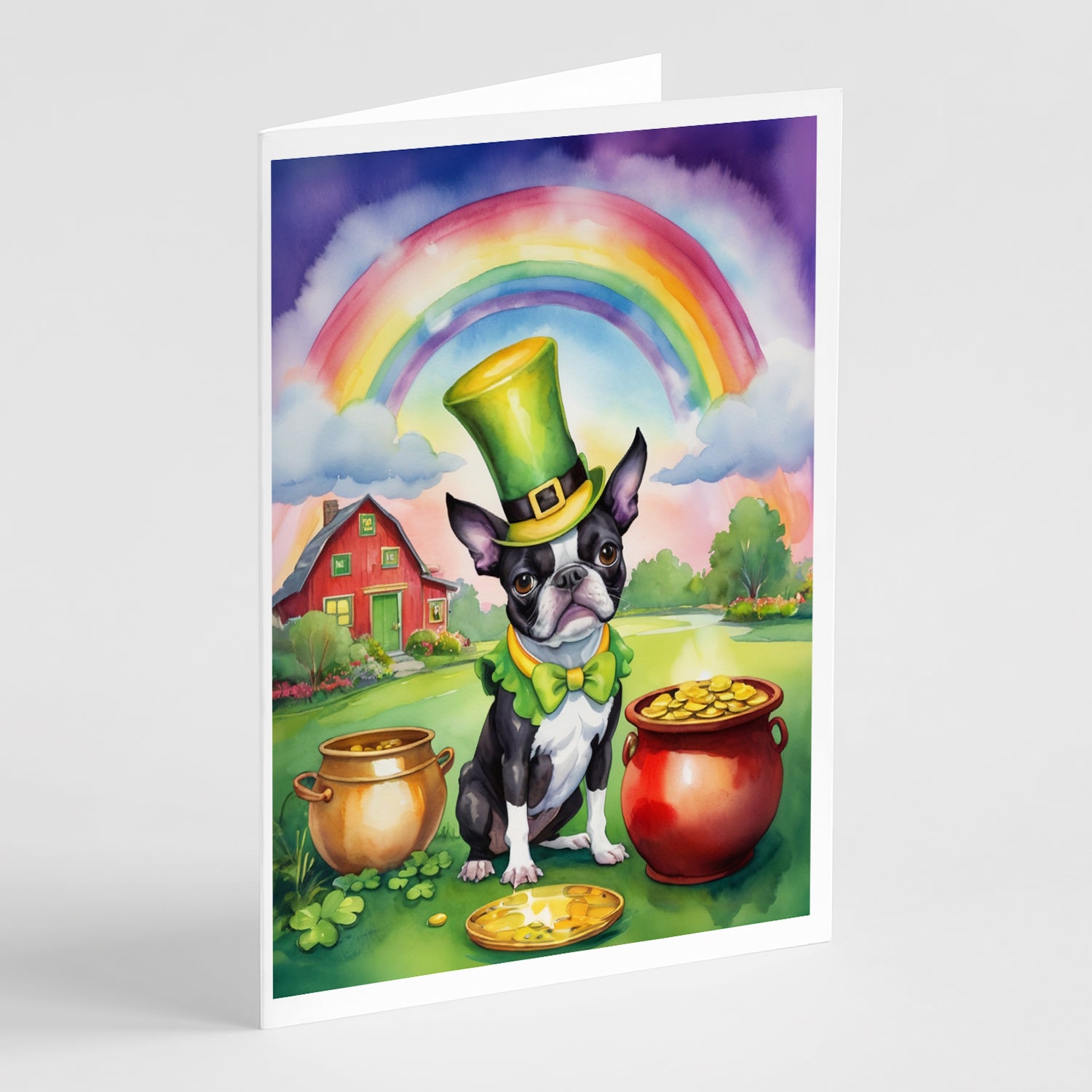 Buy this Boston Terrier St Patrick's Day Greeting Cards Pack of 8