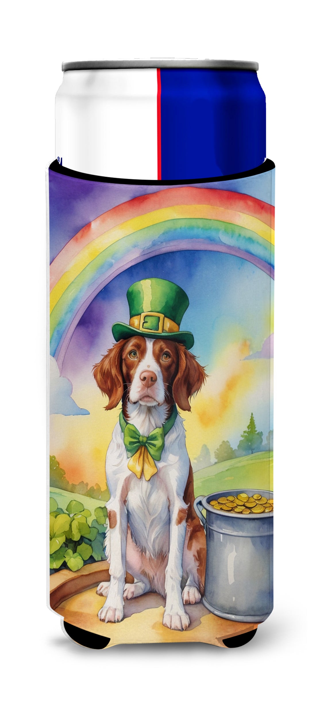 Buy this Brittany Spaniel St Patrick's Day Hugger for Ultra Slim Cans