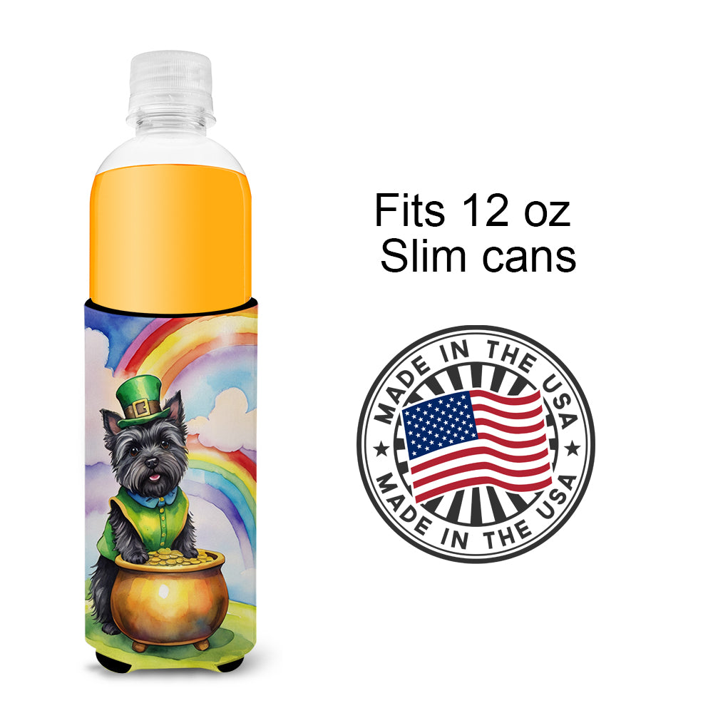 Cairn Terrier St Patrick's Day Hugger for Ultra Slim Cans