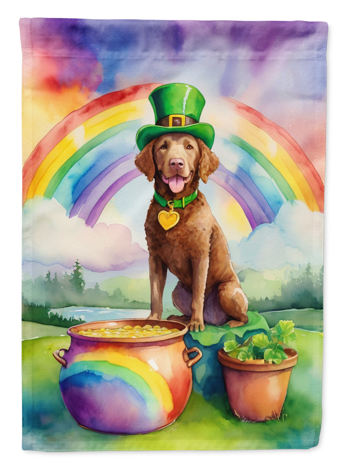 Buy this Chesapeake Bay Retriever St Patrick's Day Garden Flag