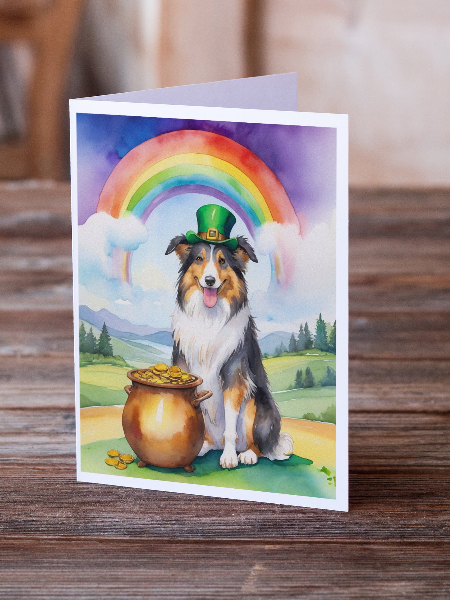 Buy this Collie St Patrick's Day Greeting Cards Pack of 8