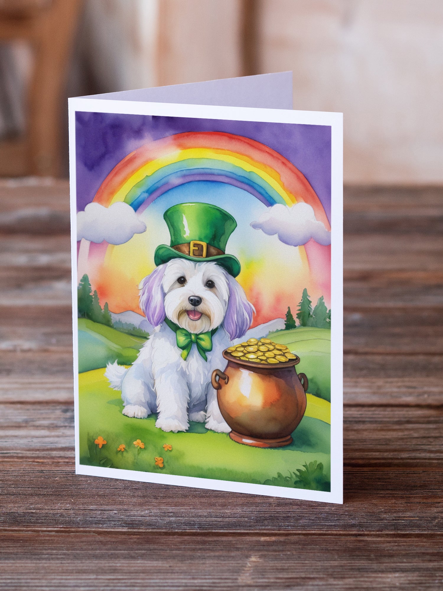 Buy this Coton de Tulear St Patrick's Day Greeting Cards Pack of 8