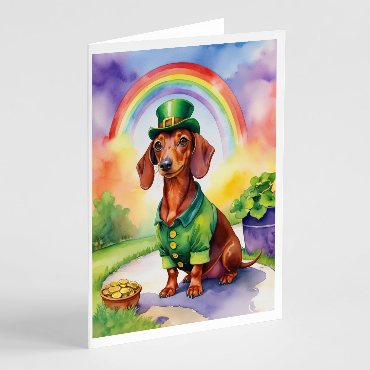 Buy this Dachshund St Patrick's Day Greeting Cards Pack of 8