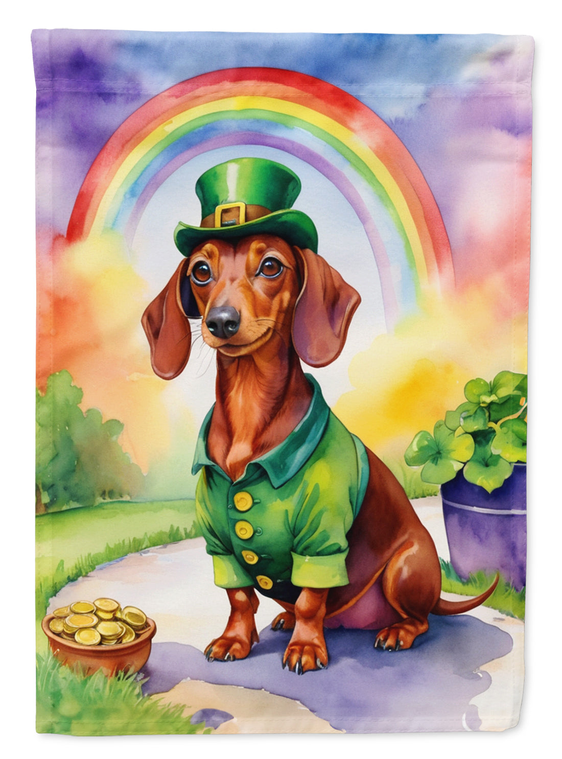 Buy this Dachshund St Patrick's Day Garden Flag