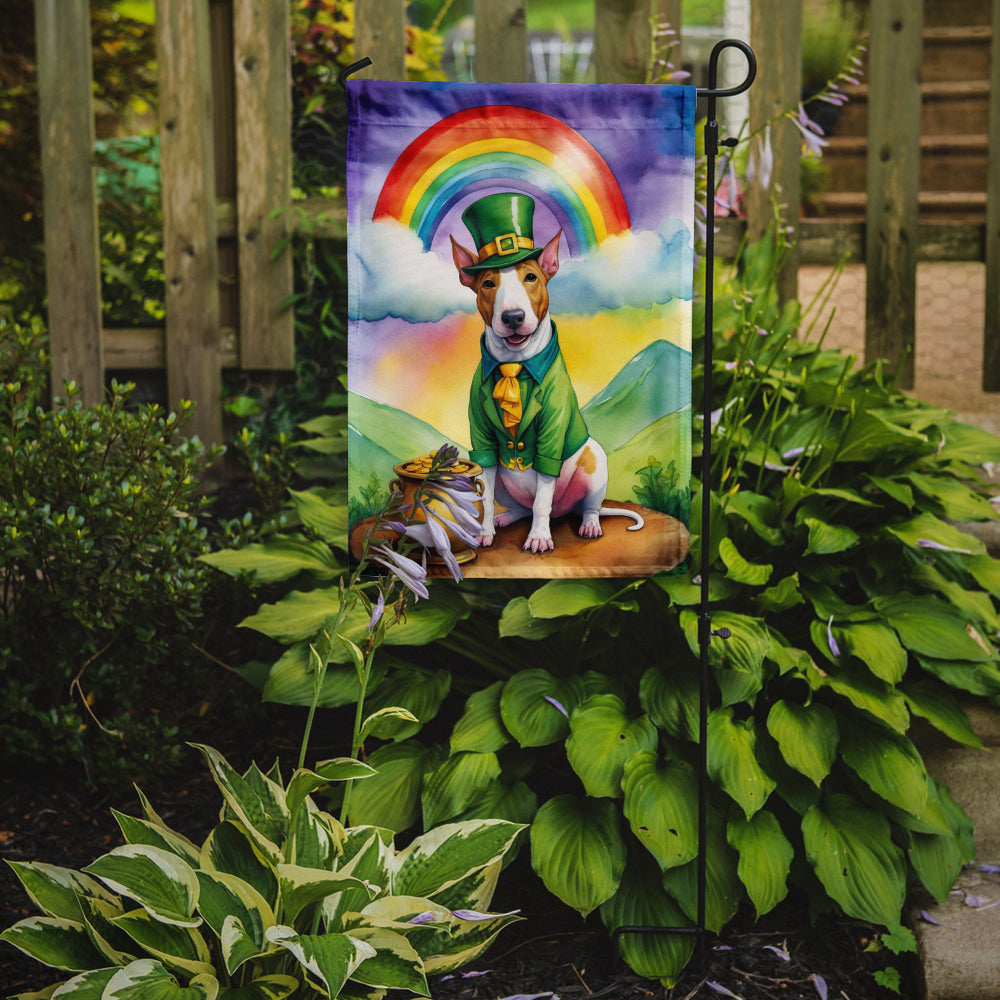 English Bull Terrier St Patrick's Day Garden Flag