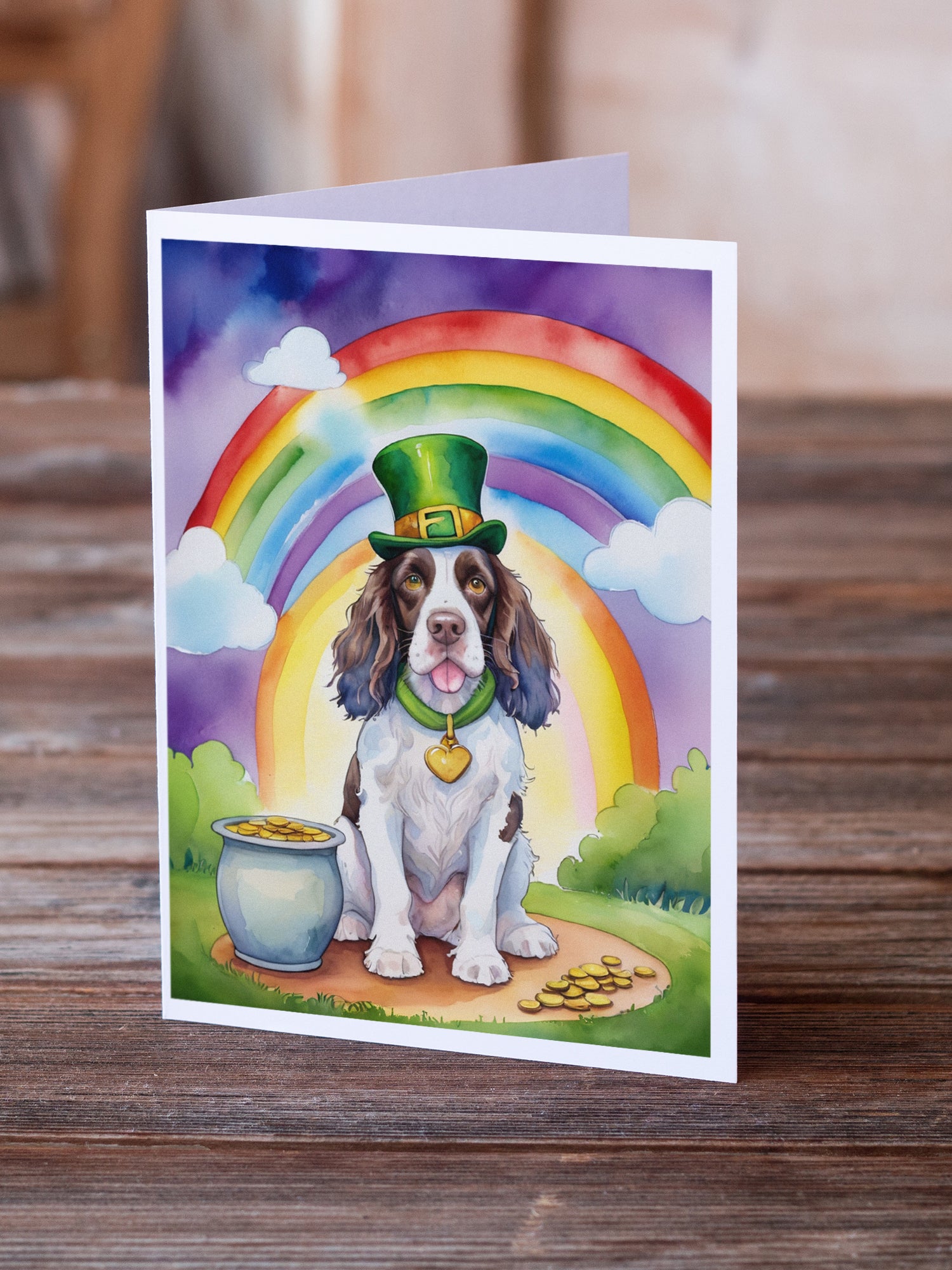 Buy this English Springer Spaniel St Patrick's Day Greeting Cards Pack of 8