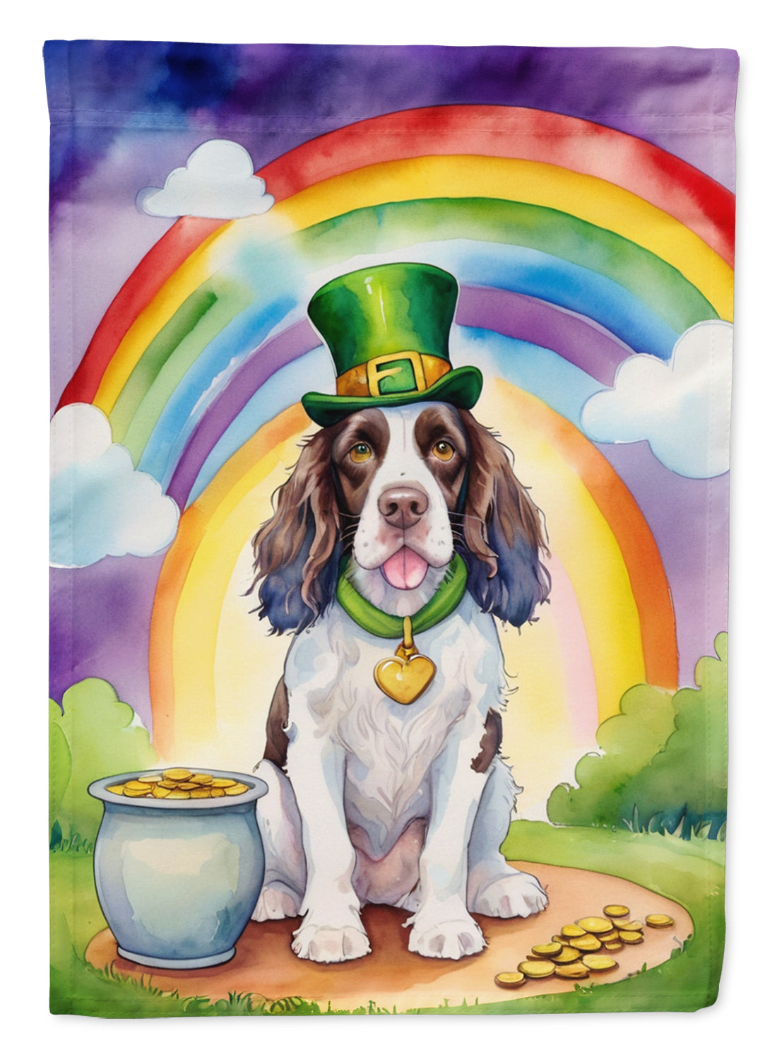 Buy this English Springer Spaniel St Patrick's Day Garden Flag