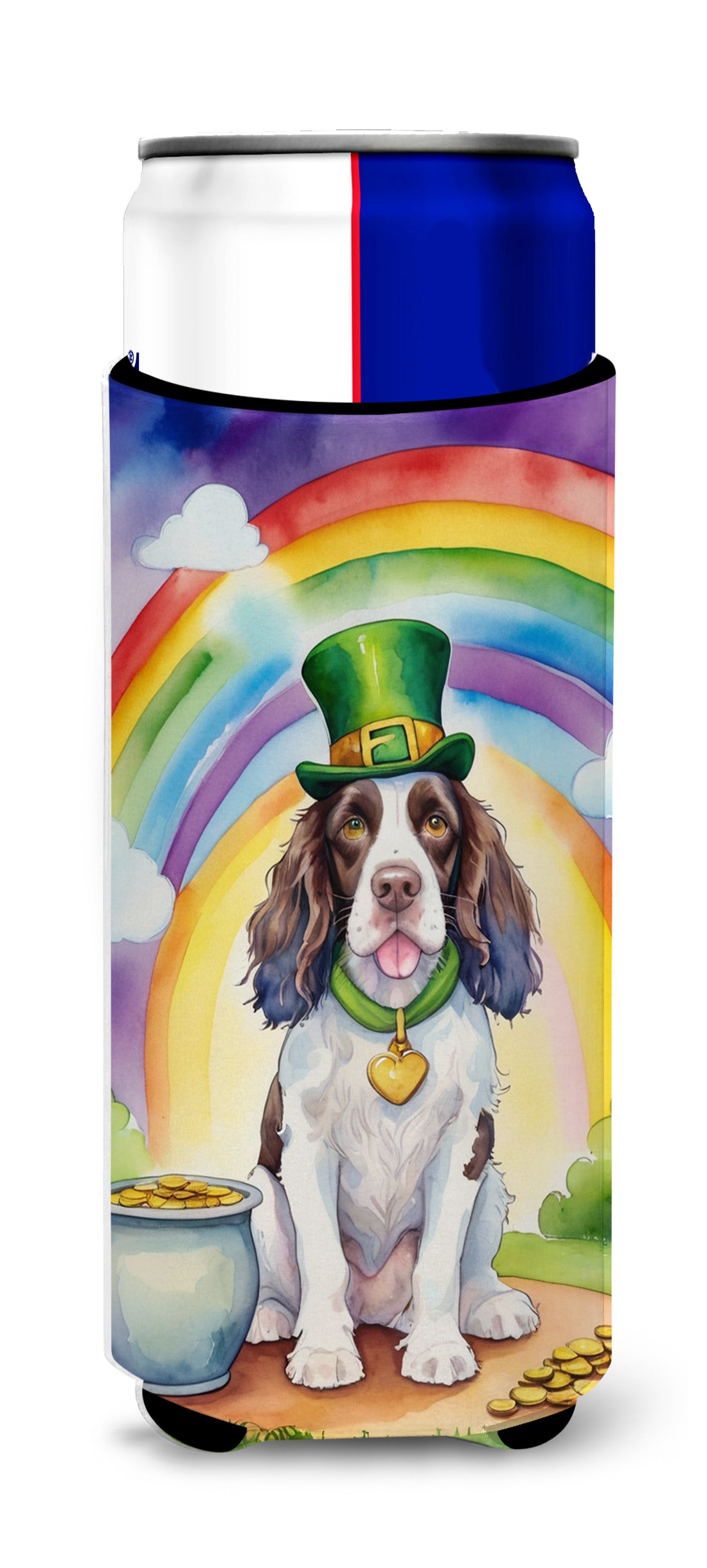 Buy this English Springer Spaniel St Patrick's Day Hugger for Ultra Slim Cans