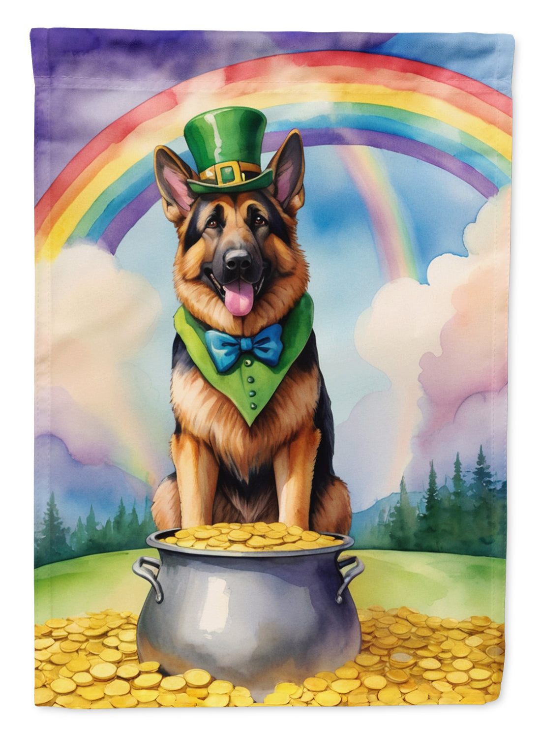 Buy this German Shepherd St Patrick's Day House Flag