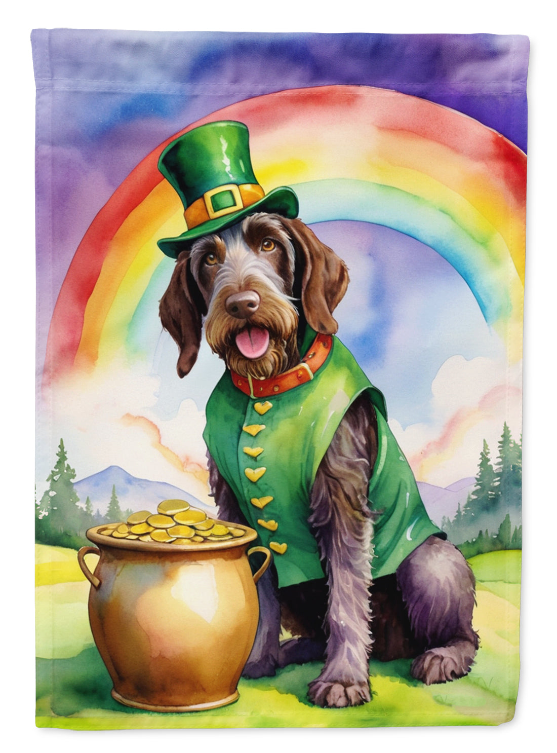 Buy this German Wirehaired Pointer St Patrick's Day Garden Flag