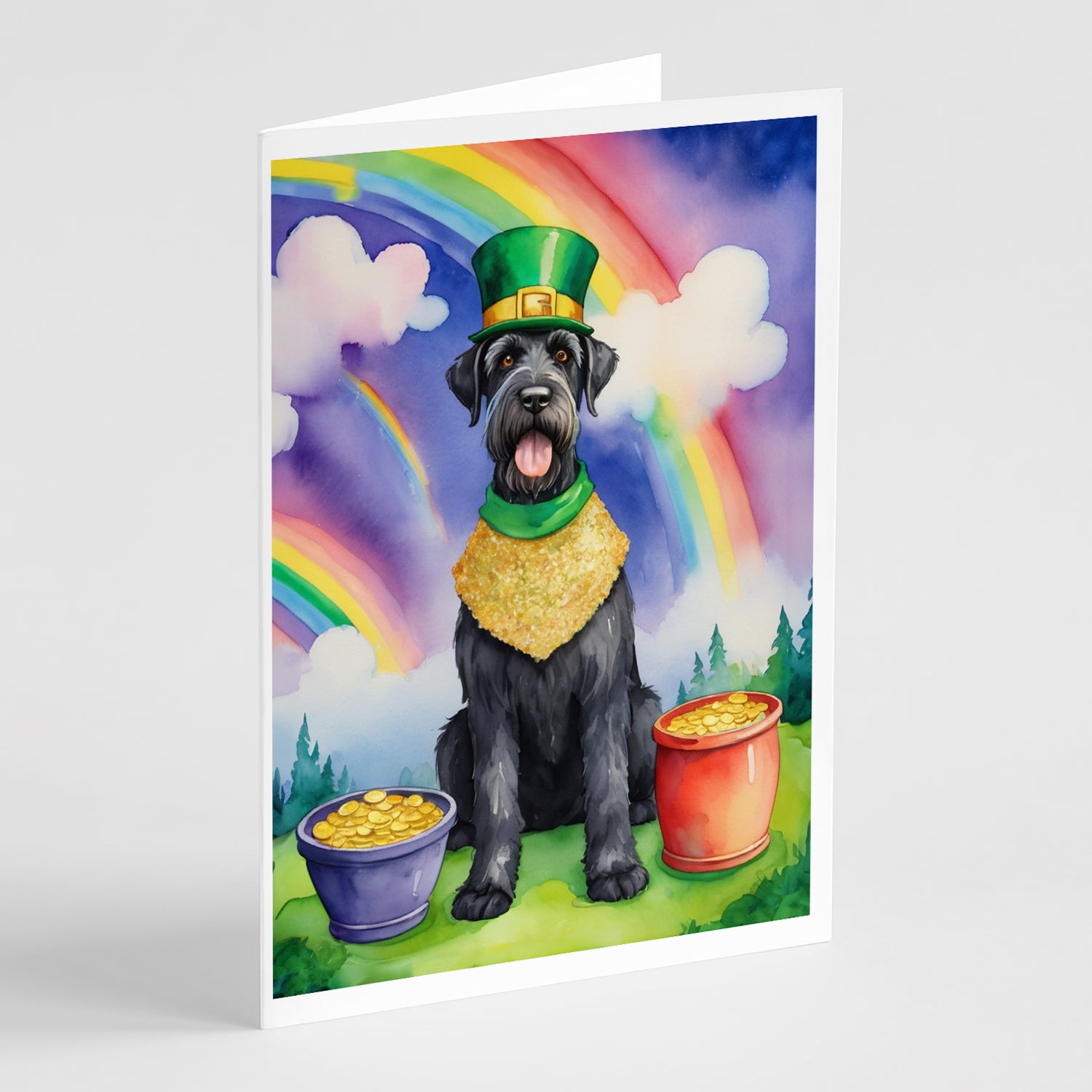 Buy this Giant Schnauzer St Patrick's Day Greeting Cards Pack of 8