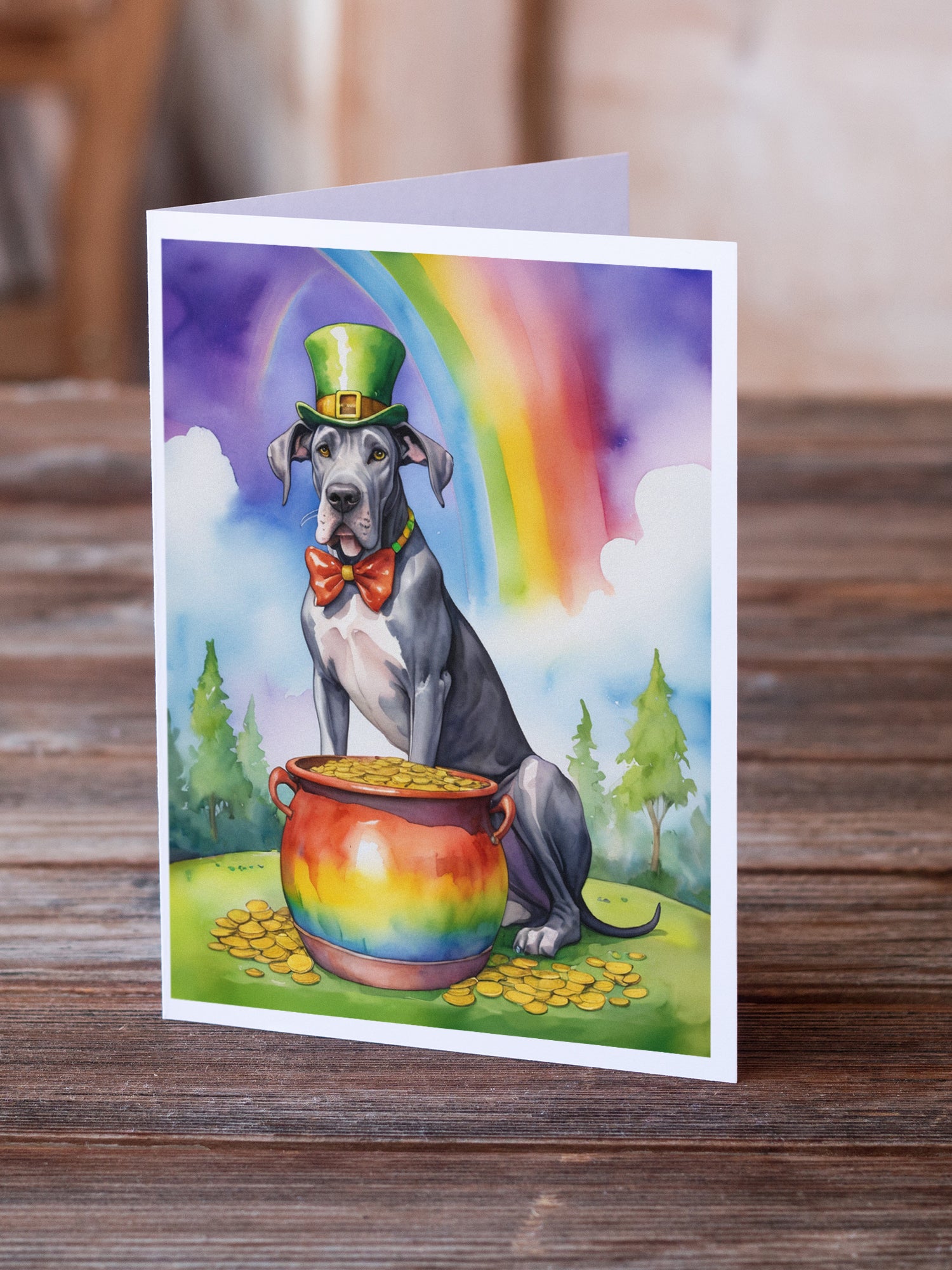 Great Dane St Patrick's Day Greeting Cards Pack of 8