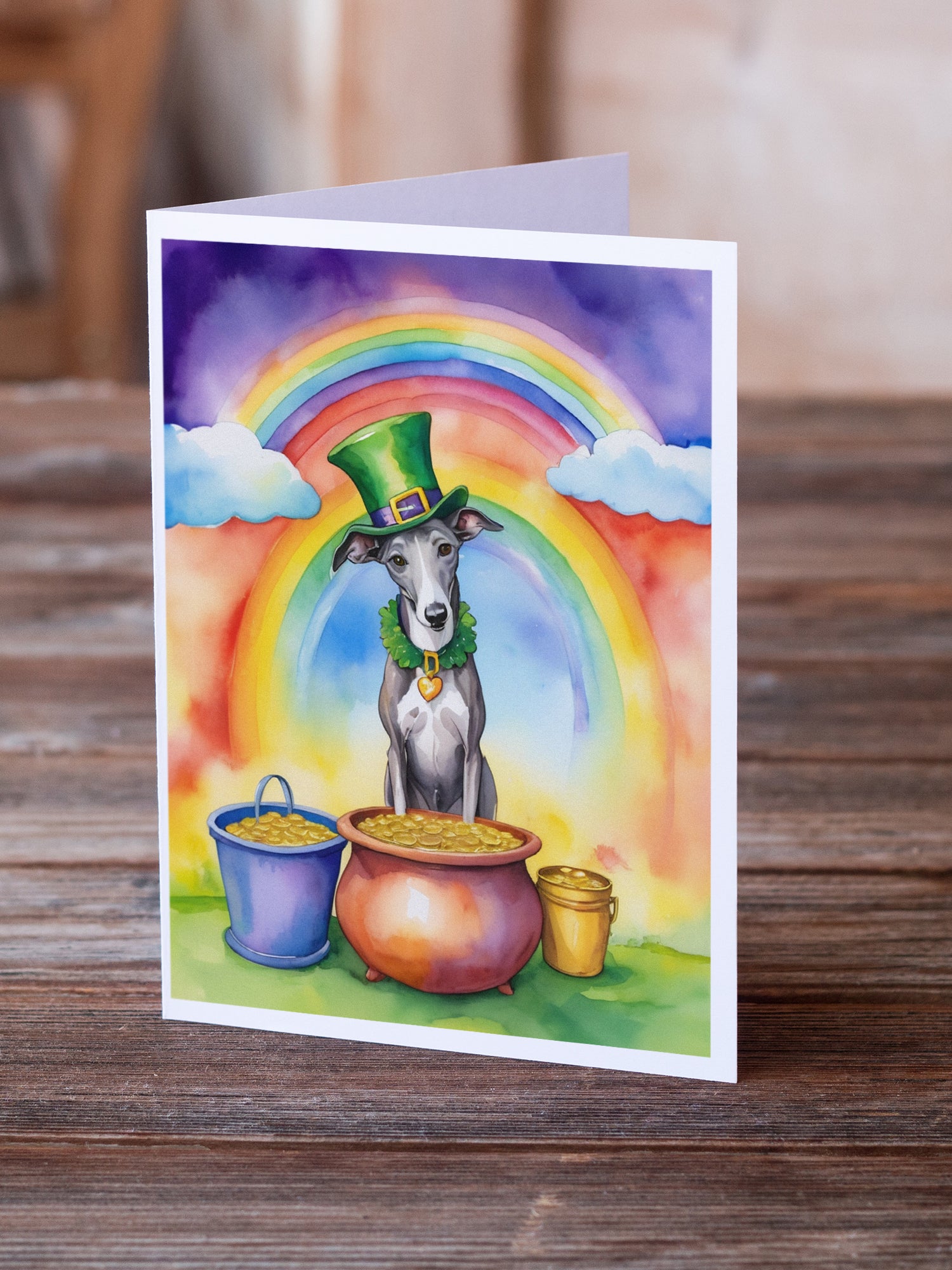 Buy this Greyhound St Patrick's Day Greeting Cards Pack of 8